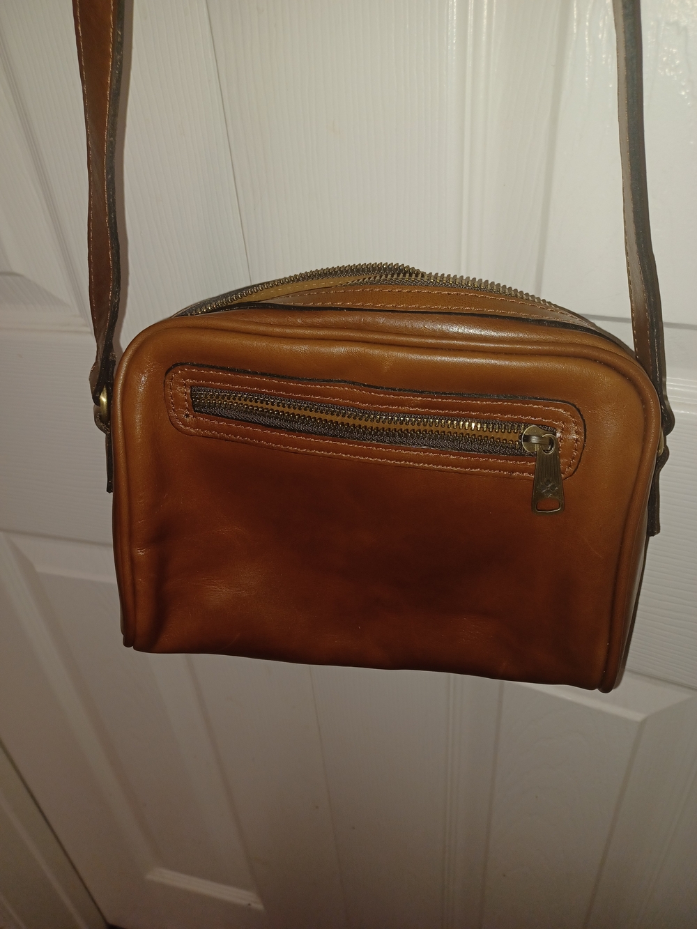 Patricia Nash Classic Brown Leather Crossbody Bag - Picture 5 of 6